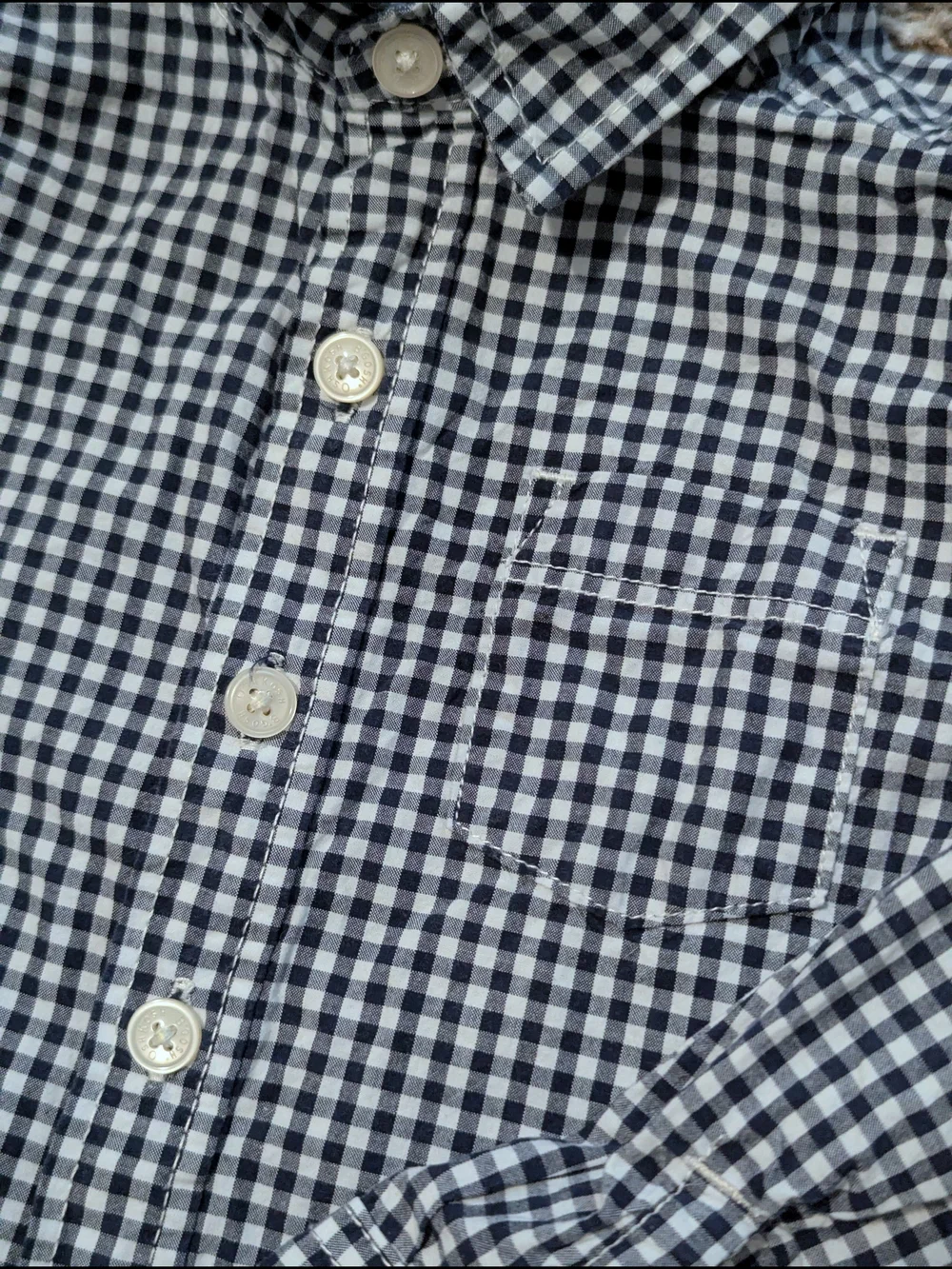 OshKosh B'gosh 2T Navy & White Gingham Button-Down Shirt